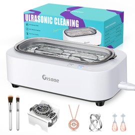 Ultrasonic Cleaner, 11.8oz(350ML) Portable Jewelry Cleaner with 2 Modes, 48kHz Jewelry Cleaner Ultrasonic Machine for Ring, Glasses, Watch Band, Retainer, Dentures, Coin, Razor, Silver