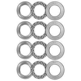sourcing map 51104 Thrust Ball Bearing 20mm x 35mm x 10mm High Carbon Steel with Washers ABEC1 4pcs