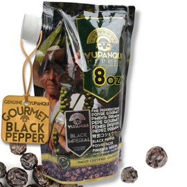 YUPANQUI Organic Black Peppercorns for Grinder Refill Award-Winning Organic Black Pepper corns Gourmet Peppercorns Whole Chef Favorite BLACK IMPERIAL (8.1oz)