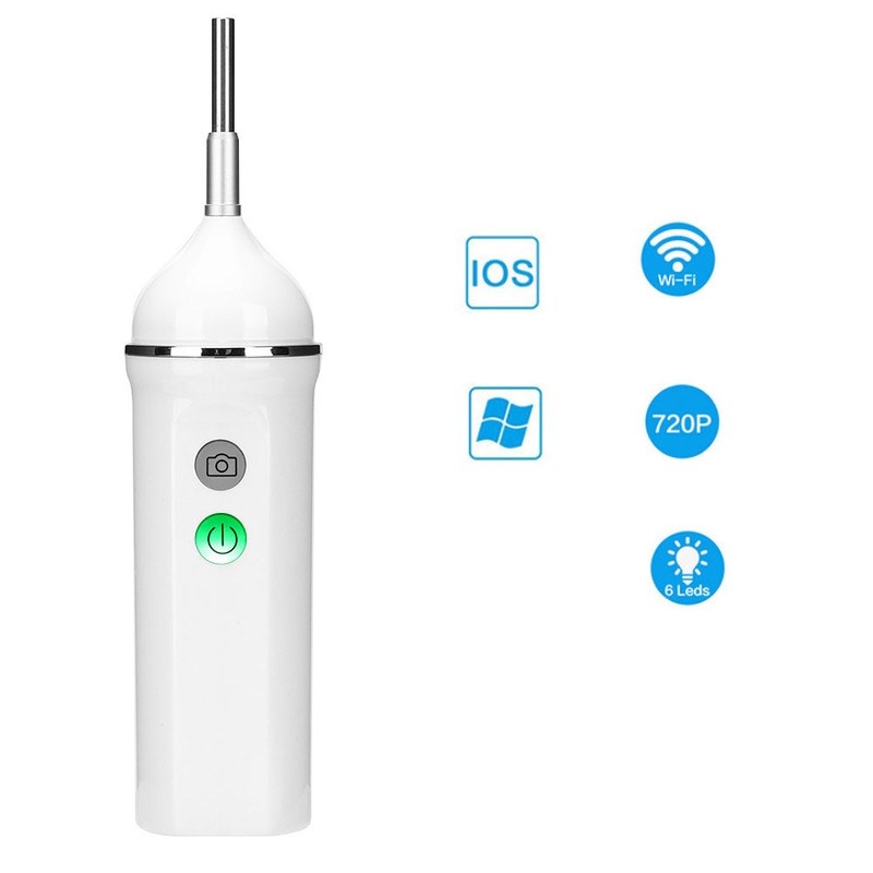 5.5mm Wireless Wifi Ear Inspection Endoscope Camera Handheld Otoscope with