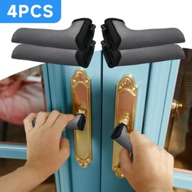 Homakover Door Handle Covers, Door Knob Covers for Summer Anti-Scald Hands, and Winter Antifreeze Hands, Door Knob Protector, Made of 2mm Neoprene (4 Pieces Gray)