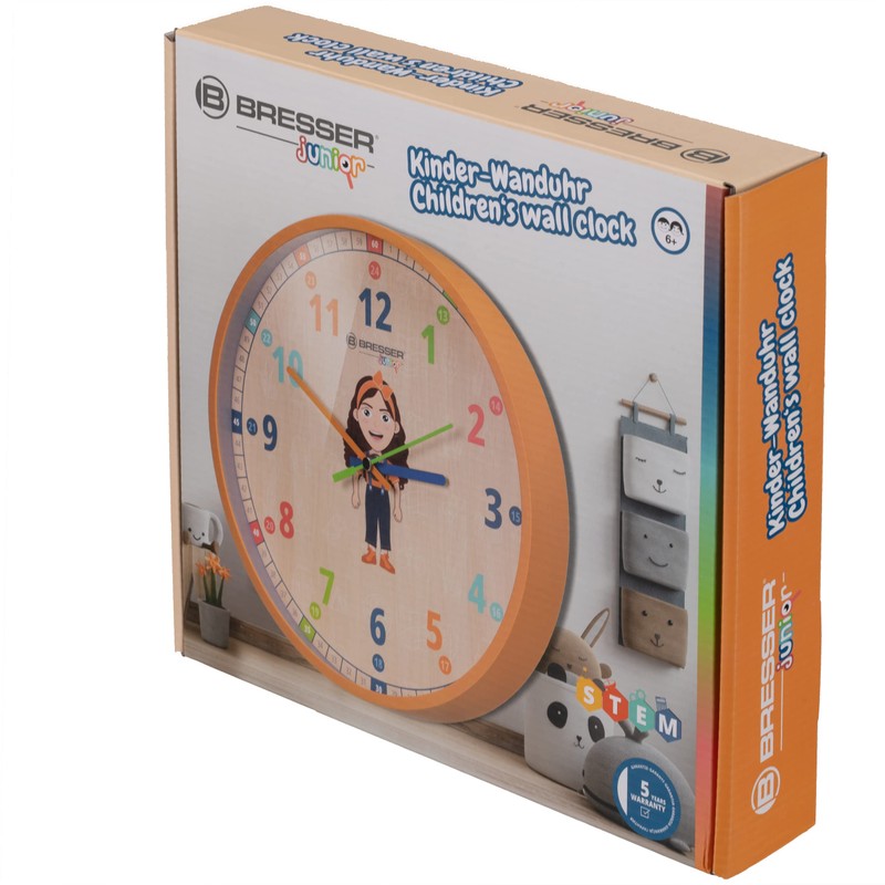 Bresser Junior Children's Wall Clock - Silent - with Flora,