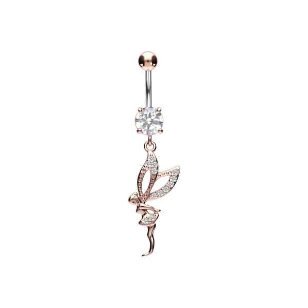 PIERCINGLINE Titanium belly button ring with 925 silver design FAIRY