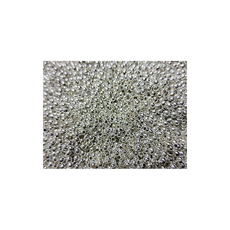 3000pcs Metal Parts Metal Beads 2mm Silver Round Huey Grocery