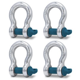 Leero 5/8" D Ring Shackles, 3.25 tons (7,165 Lbs) Working Load Limit, Clevis Shackle with 3/4" Alloy Screw Pin, Heavy Duty Shackles for Towing, Terrain Vehicle, Jeep, Trailer, Blue (4 Pack)