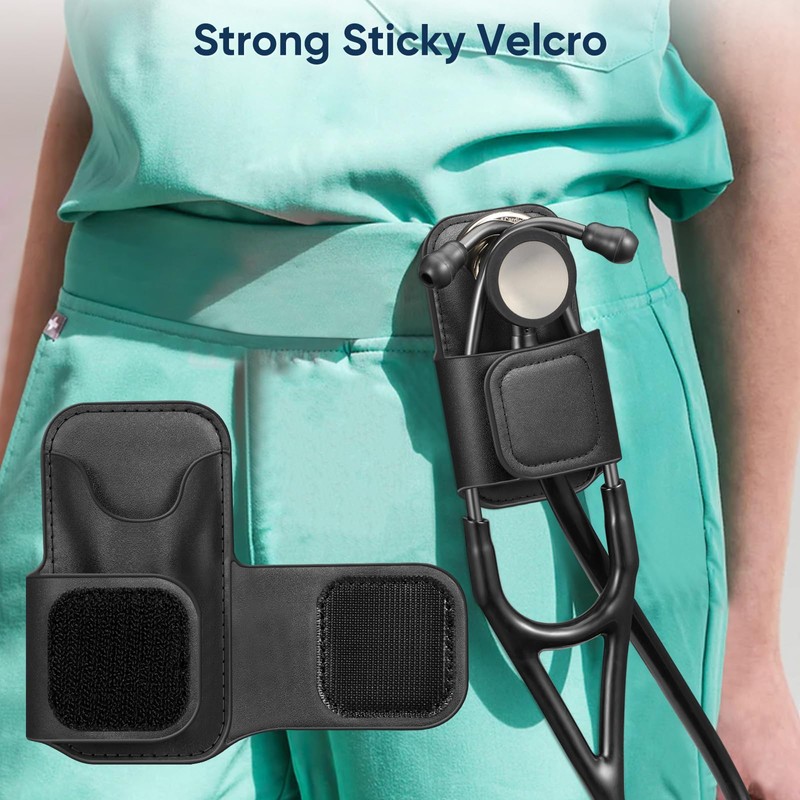 SKYREH Stethoscope Holder Clip, PU Leather Stethoscope Hip Holder Lightweight