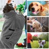 Quick Drying Dog Bathrobe and Towel - Gray Drying Robe