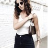 Donally Women's Shoulder Bag, Handbag, Handbag, Small, Thin Leather,, Black