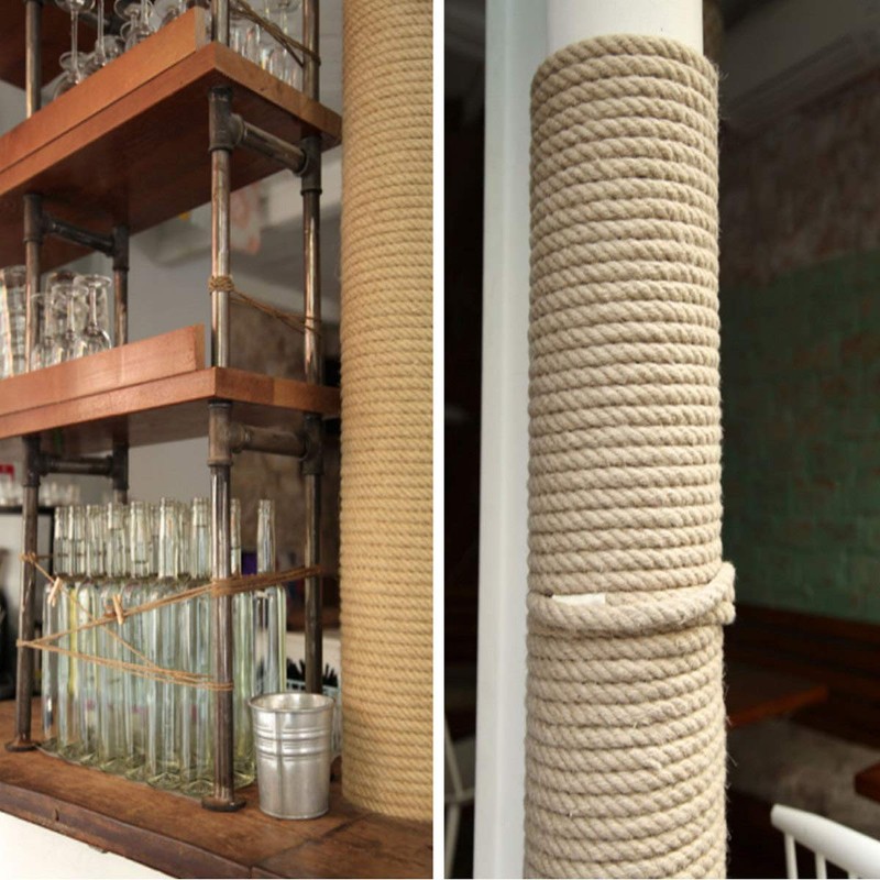 Natural Jute Rope (3/4 in x 50 ft) Thick Hemp