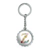 Letter Z Floral Monogram Initial Keychain Chrome Plated Metal Pop