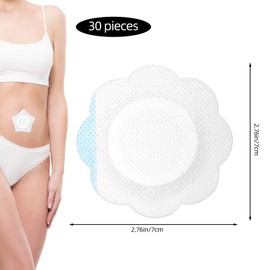 30pcs Castor Oil Belly Button Pack Wrap, 2.76in Self-Adhesive Non-Reusable Highly Absorbent Non-Woven Fabrics Castor Oil Pad Cover Navel Sticker Only Patches No Need Wash(Flower-Shaped Style)