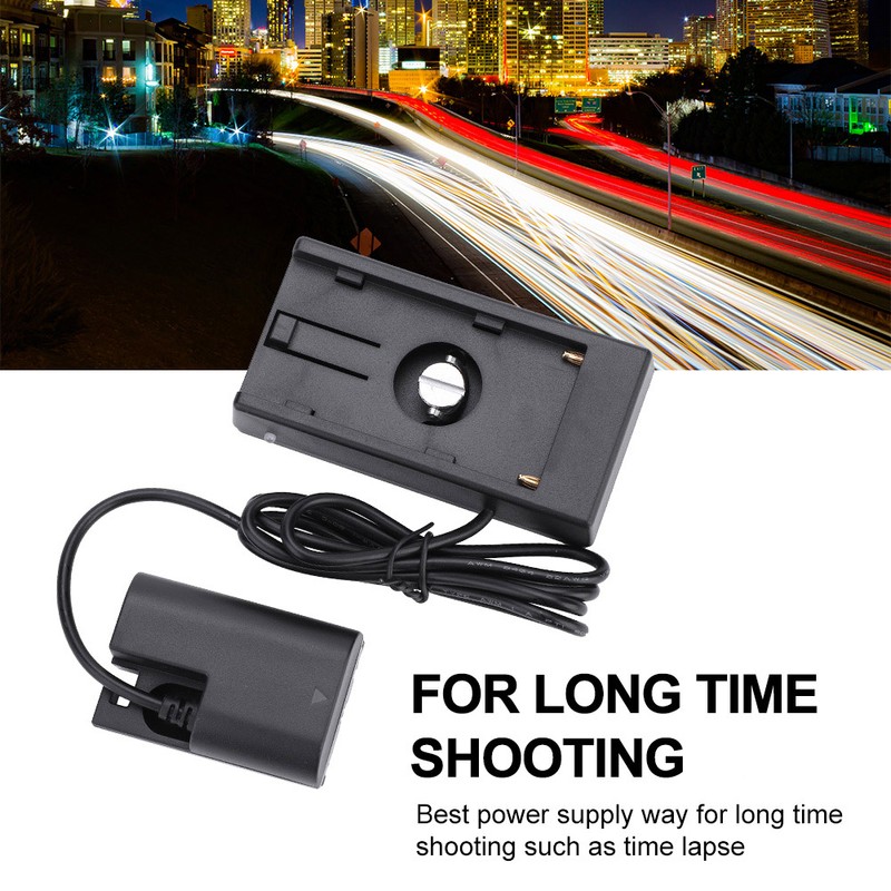 NP-F970 to LP-E6 Dummy Battery Plastic Plate Mount Adapter Cable