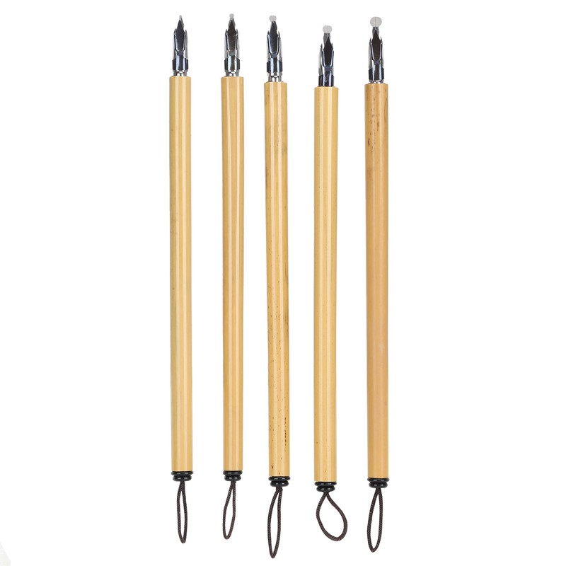 5Pcs Dip Pen Manga Calligraphy Boxed Vintage Bamboo Drawing Painting