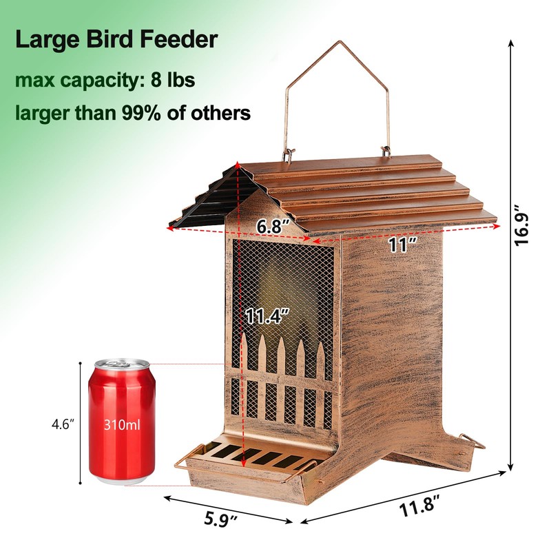 Samhe Large Bird Feeder, Extra Large 8 Lbs Capacity with