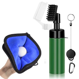 Golf Club Cleaning Set, Retractable Water Nylon Brush and Microfibre Towel, Golf Accessories