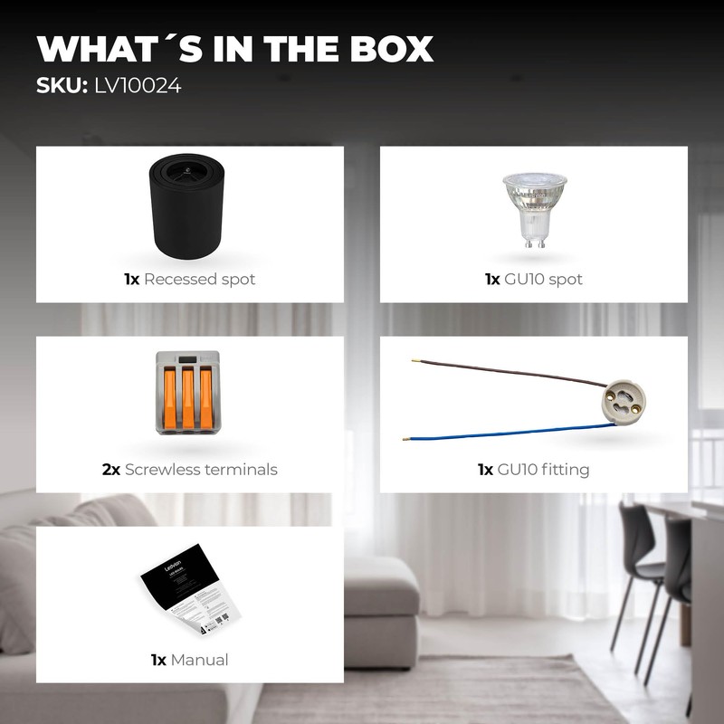 Ledvion - LED surface-mounted spotlights, round, dimmable, 5 W, 2700