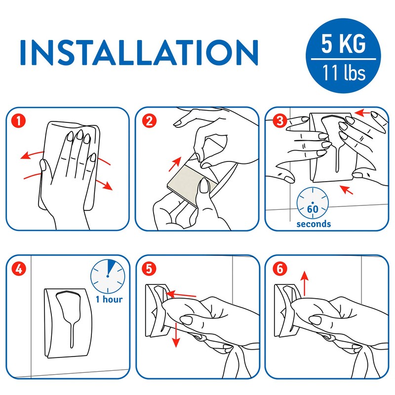 Tatkraft IDA 4 Stück Handtuchhalter Bad und Küche, Geschirrtuchhalter Ohne