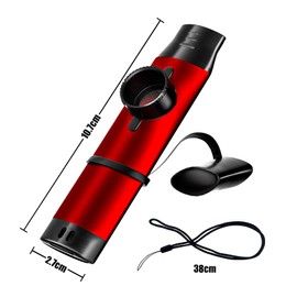 Multicolor Kazoo Aluminum Alloy Kazoo Music Toy and Musical Instrument, Metal Kazoo Whistle with 5 Additional Membranes Adjustable Tone for Music Lovers (Red)
