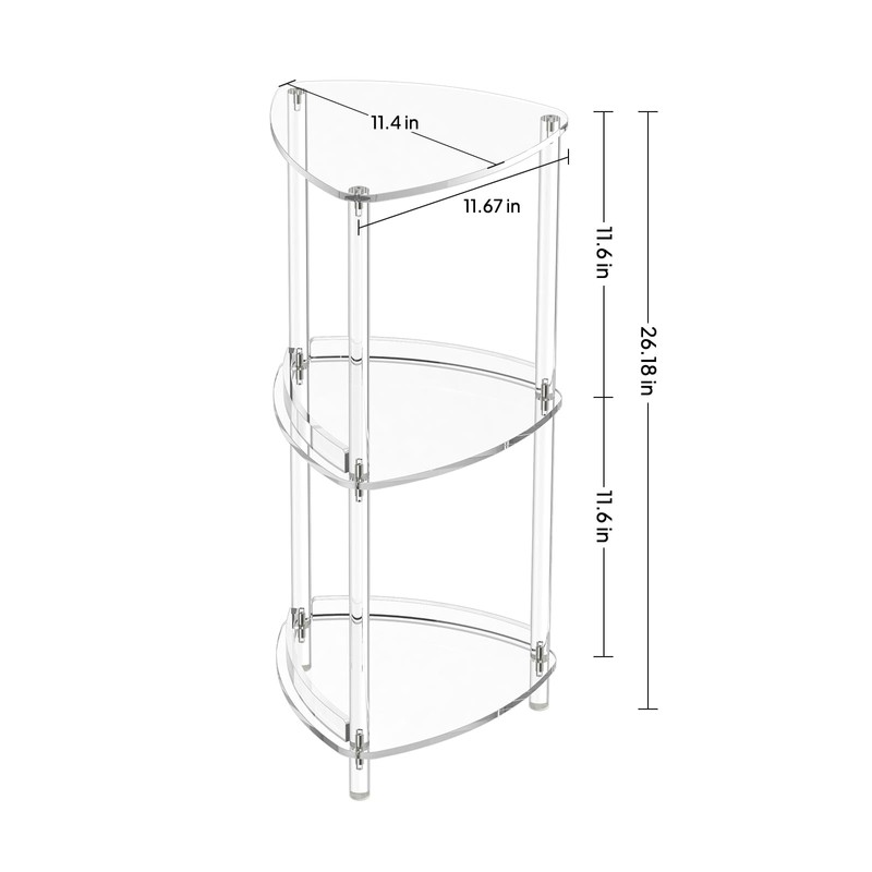 Aquiver Acrylic Standing Shower Caddy - Triangle Shower Organizer Stand