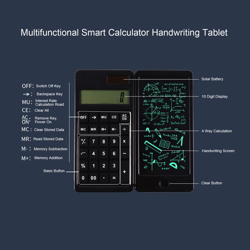 Office Desk Calcultor Solar Powered Multifunctional Pocket Desktop Calculator with