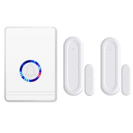 USUPERINK Door Sensor Chime,Doorbell Chime,Ring Alarm Contact Sensor,LED Night Light,Easy installation,48 Ringtones and 5 Volume Levels, 1000ft Range,Suitable for Business/Home/Shop,1Receiver 2Sensors