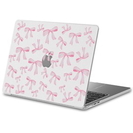JOYLAND Plastic Hard Shell Case Compatible with MacBook Pro 13 Inch Case M2 2024 2023 2022-2016 M1 A2338 A2251 A2289 A2159 A1989 A1708 A1706,Pink Bow Pattern Protective Hard Shell Case