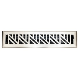 Empire Register Co, Vent Cover - 2x14 inch, Abstract Design, Brushed Nickel Finish, Heavy Duty Floor Vent Covers, Metal Damper Attached Vent Covers for Home Floor only