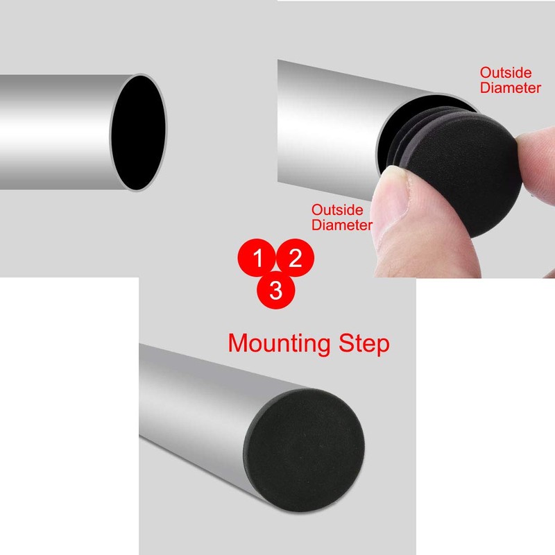 Sourcingmap Black Plastic 25mm Dia Blanking End Cap Round Pipe