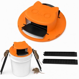Bucket Lid Mouse & Rat Trap for 5 Gallon Bucket, Multi-Catch Auto-Reset Mouse Trap Door, Reusable PVC Rodent Trap for Indoor Outdoor, Garage, Barn, Garden Pest Control, Bucket Not Included
