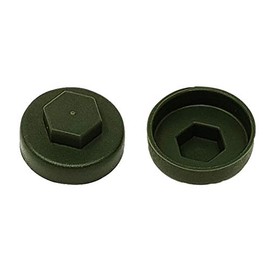 TechFast Roofing Screw Cover Caps | 19mm | Olive Green - Plastic | Box 100
