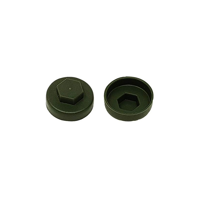 TechFast Roofing Screw Cover Caps | 19mm | Olive Green