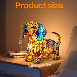 LOMUG Dachshund Decorative Night Light, Dog Series LED Lamp, Dog Lamps Made of Resin, Pet Decorative Lamp, Night Lamp for Dog Fans, Home Decoration, Night Light, Energy Class A