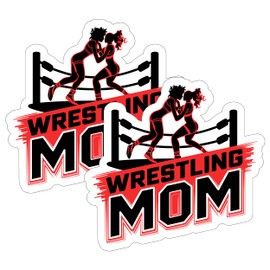 Wrestling Mom Sticker 4 Inch 2-Pack - Waterproof Vinyl Decal for Laptop Water Bottle Car Tumbler - Durable Funny Aesthetic Long-Lasting Stickers for Adults ID45039