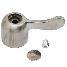 generic 1set Universal Replacement 304 Stainless Steel Faucet Lever Handle with 5mm Screw for 8.2mm Valve Spool(Fine Casting Faucet Tap Handle), 2.7x1.2x1.2, Silver