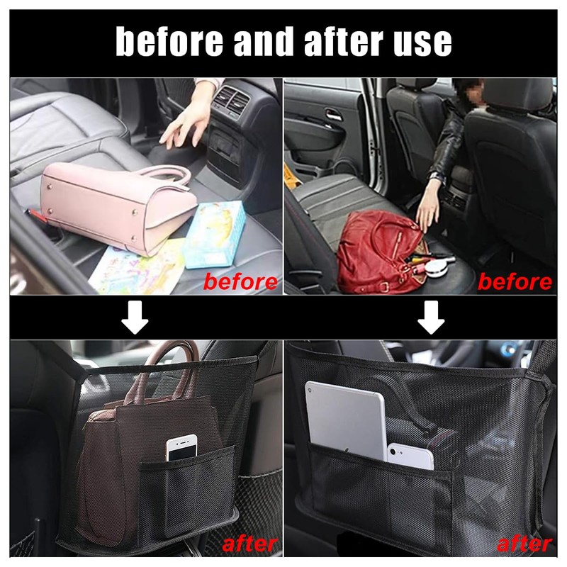 GLSOWEE Handbag Holder for Car, Auto Net Pocket Purse Holder