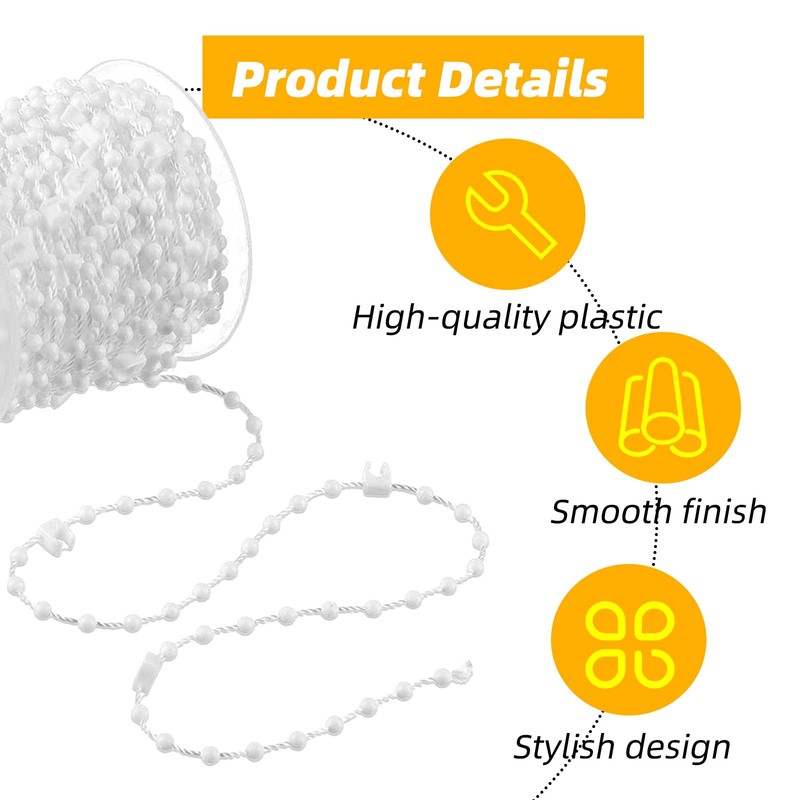 1 Pcs 20 Meter 200 Clips Vertical Blind Bottom Chain,
