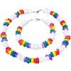 BlueRica Rainbow & White Puka Shell Chips Necklace & Anklet