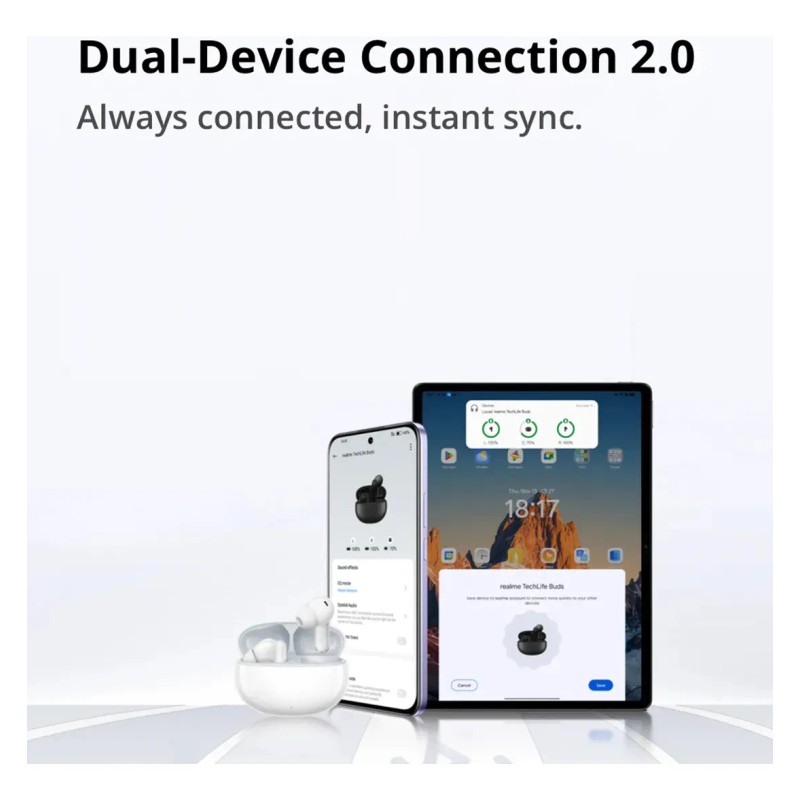 Audfonos Realme Techlife Buds Auriculares Inalmbricos Bluetooth 12.4mm Micrfono Dual