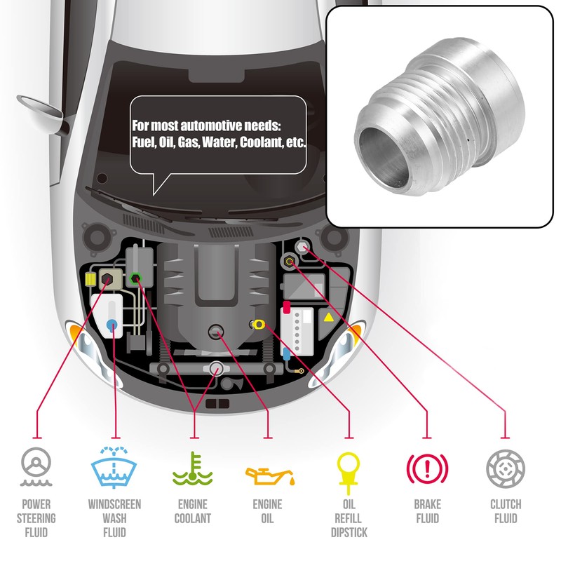 X AUTOHAUX 4pcs Car 12AN Male Weld on Fitting Bung