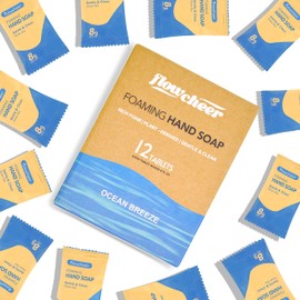 flowcheer Foaming Hand Soap Tablet Refills-12 pack Makes 96 fl oz (12 x 8 fl oz Bottles)- The Star of Sea Hand Wash Soap Refills Tablets for Zero Waste Eco Friendly Cleaning Supplies