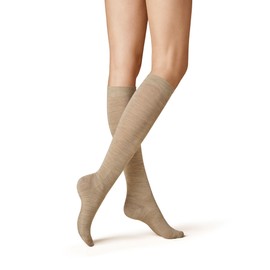 KUNERT Women's Knee Socks Soft Wool Cotton Soft, Beige-mel. 8320, 39 - 42