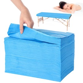 100PCS Disposable Massage Table Sheets, 71” x 31.5” Disposable Massage Bed Covers, Breathable Non-Woven Fabric Bed Sheets, Single Use Hygiene Sheet for SPA,Beauty Salons,Hotels (Blue, 71" x 31.5")