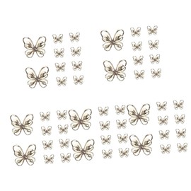 Housoutil 50pcs Cat Eye Butterfly Nail Decor Rhinestone Inlaid Manicure Charms for Nail Art Elegant Female Fingernail Accessories for Vacations and Daily Use
