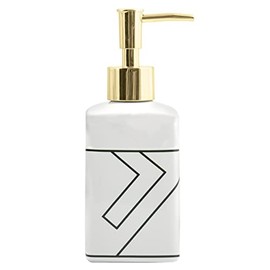 MSV Monolithic Soap Dispenser Liquid Soap Ceramic 300 ml White Gold