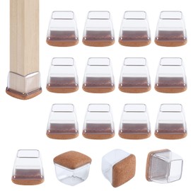 Ezprotekt Chair Leg Floor Protectors, Pack of 16 Chair Leg Caps with Wrapped Felt, Φ 13-20 mm Furniture Leg Foot Cups, Free Moving Table Leg Covers, No Scratches, Chair Leg Covers