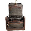 Rowallan Mens Structured Brown Leather Hanging Large Wash Travel Toiletry