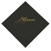 Weddingstar 3-Ply Gold Foil Cocktail Napkins Black - Just Married