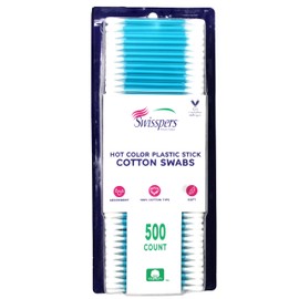 Swisspers Hot Colored Swab-500 ct (Color May Vary)