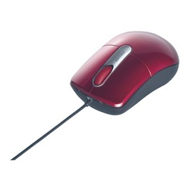 BUFFALO BSMOU27SMRD Wired Optical Mouse Quiet/3-Button/Medium Red