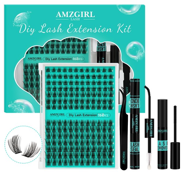 Lash Extension Kit 320Pcs,DIY Individual Lashes Clusters Kit,Lash Bond And